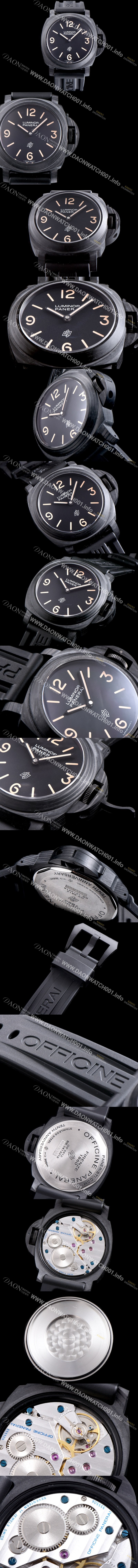 홍콩명품 [파네라이] 남성용 오피치네 파네라이 PAM00617 카보테크 스페셜 에디션 팸360 블랙 다이얼 오토매틱 무브먼트 PAN0250