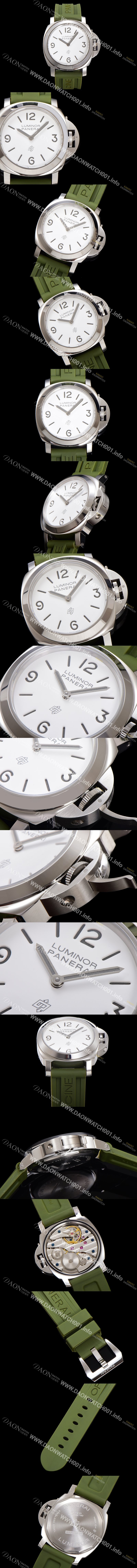 홍콩명품 [파네라이] 남성용 루미노르 PAM01087 베이스 로고 오토매틱 6497-2 타입 44mm  우레탄 화이트 다이얼 pan5194