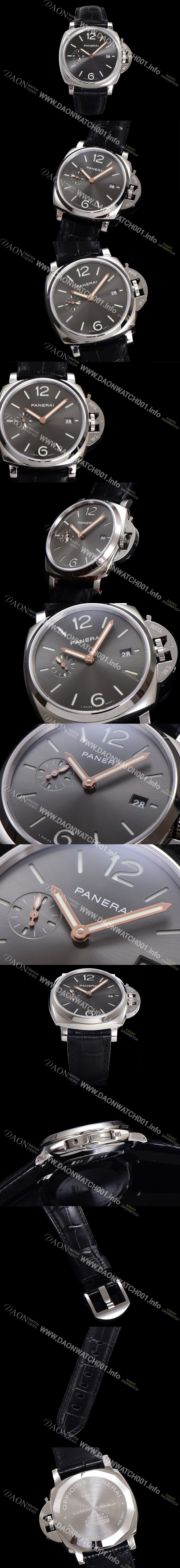 홍콩명품 [파네라이] 남성용 루미노르 듀 PAM01250 42mm 오토매틱 Cal.P.900 타입 가죽줄 카본 블랙 다이얼 pan5197