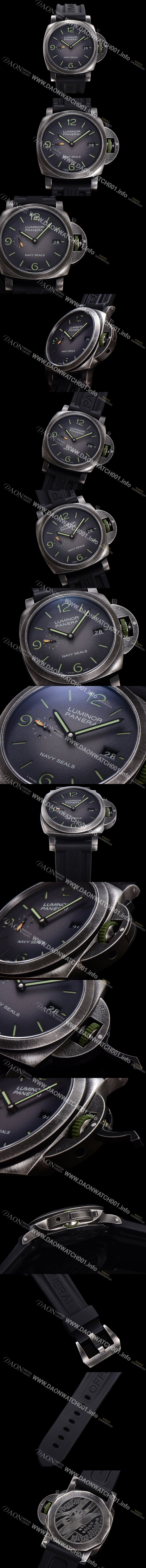 홍콩명품 [파네라이] 남성용 루미노르 마리나 네이비 씰 PAM01412 44mm 오토매틱 Cal.P.9010 타입 우레탄줄 그레이 다이얼 pan5199