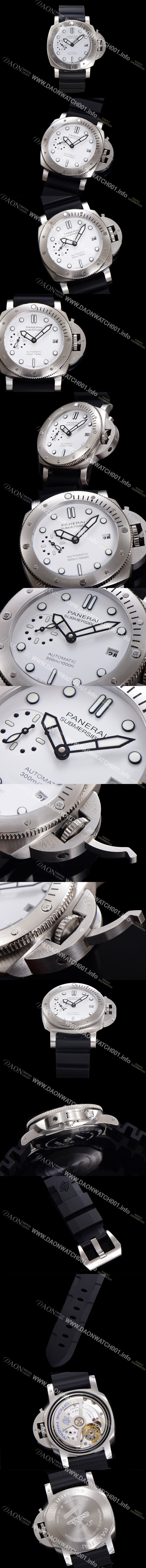 홍콩명품 [파네라이] 남성용 서브머시블 비앙코 PAM02223 오토매틱 Cal P. 900 타입 42mm 우레탄 화이트 다이얼 pan5208