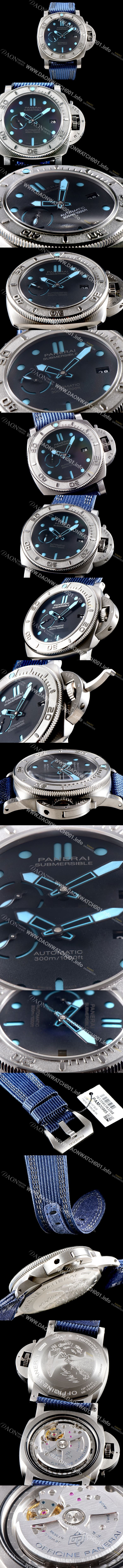 홍콩명품 [파네라이] 남성용 서브멀시브 마이크 혼 에디션 PAM00985 오토매틱 Cal.P9010 타입 47mm 티타늄 블랙 다이얼 pan5219