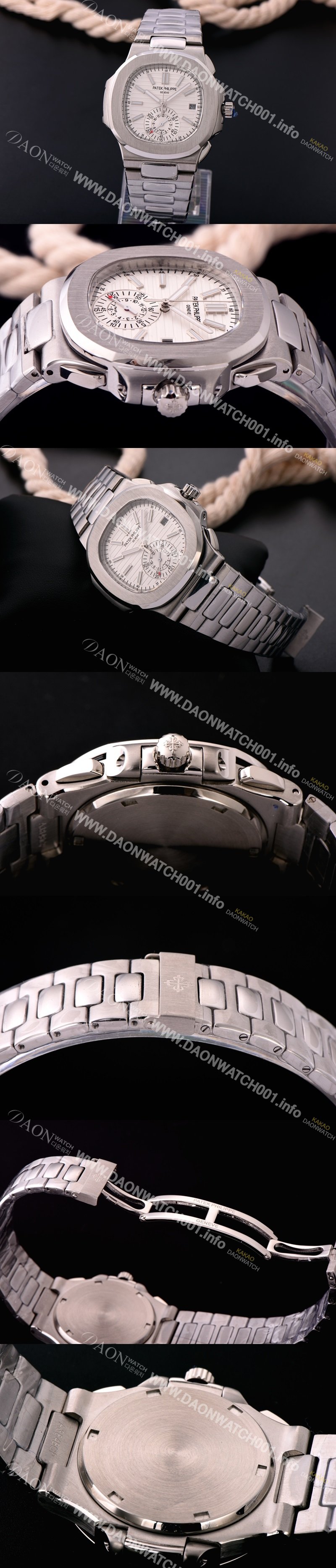 홍콩명품 파텍필립 노틸러스 스위스 쿼츠 화이트 다이얼 PAT0423