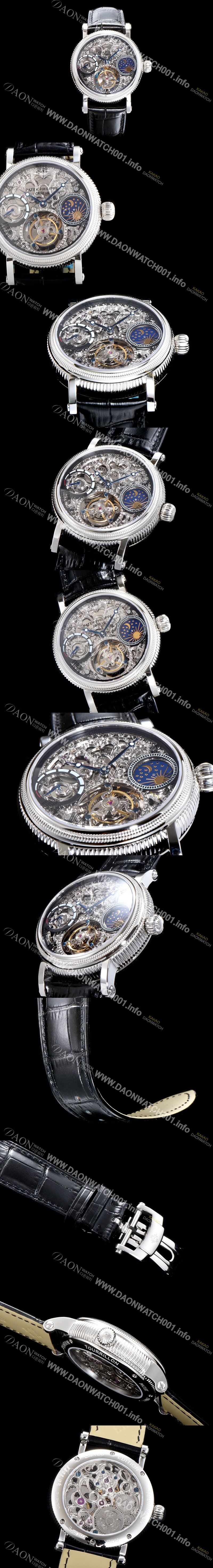 홍콩명품 [파텍필립] 남성용 그렌드 컴플리케이션 문페이즈 세귤 리얼 투어빌론 최상급 쥬얼 다이아몬드 베젤 스켈레톤 다이얼 PAT0400