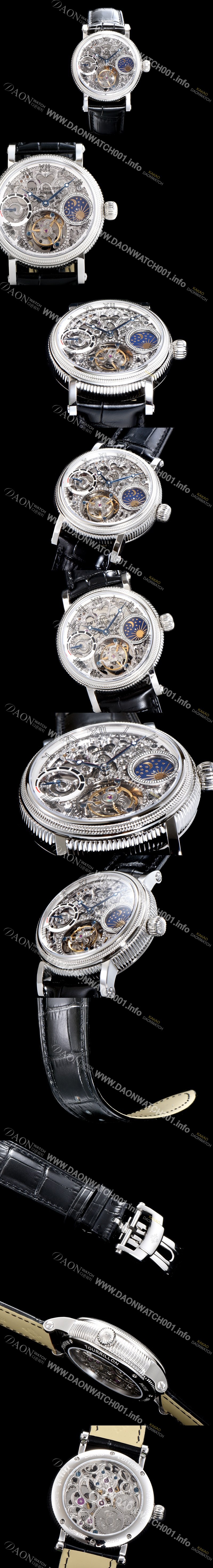 홍콩명품 [파텍필립] 남성용 그렌드 컴플리케이션 문페이즈 세귤 리얼 투어빌론 최상급 쥬얼 다이아몬드 베젤 스켈레톤 다이얼 PAT0403