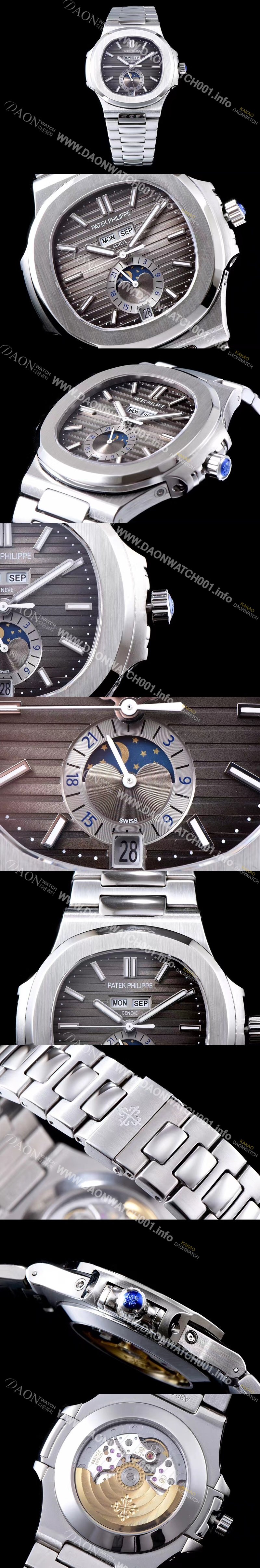 홍콩명품 [파텍필립] 남성용 노틸러스 그레이 다이얼 오토매틱 무브먼트 PAT0205