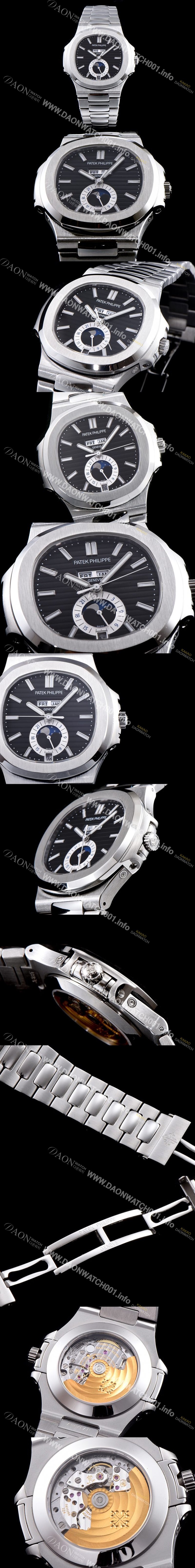 홍콩명품 [파텍필립] 남성용 노틸러스 블랙 다이얼 오토매틱 무브먼트 PAT0201