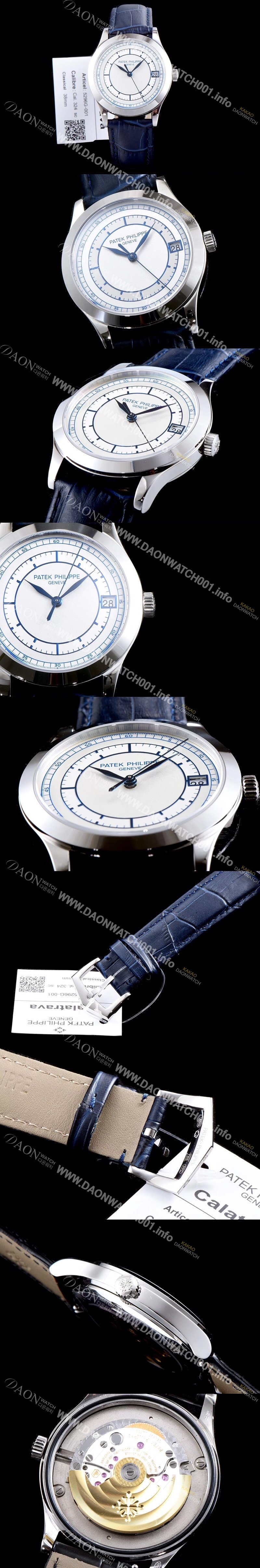 홍콩명품 [파텍필립] 남성용 칼라트라바 5296G-001 화이트 다이얼 오토매틱 무브먼트 PAT0103