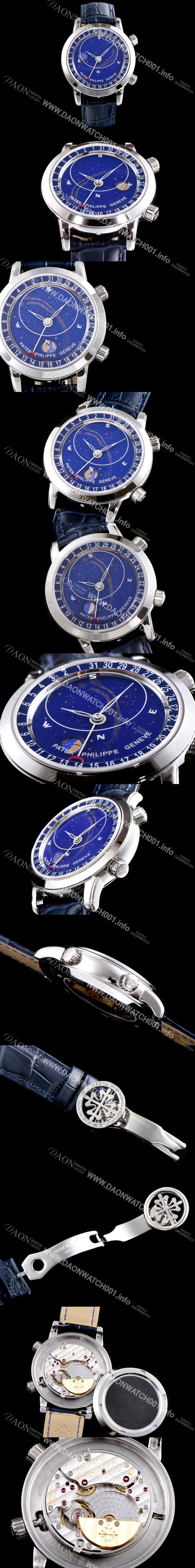 홍콩명품 [파텍필립] 남성용 그렌드 컴플리케이션 6102P-001 셀리스티얼 블루 다이얼 오토매틱 무브먼트 PAT0131