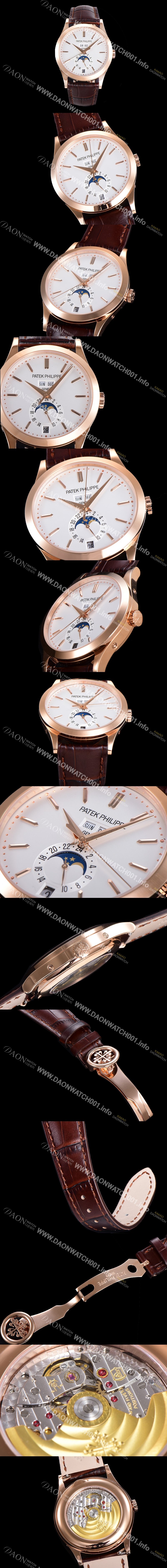 홍콩명품 [파텍필립] 남성용 컴플리케이션 5396R 에뉴얼 캘린더 39MM UP!! 데이-데이트 문페이즈 18K 로즈골드 케이스 화이트 다이얼 Cal.324 S C 오토매틱 무브먼트 PAT0155