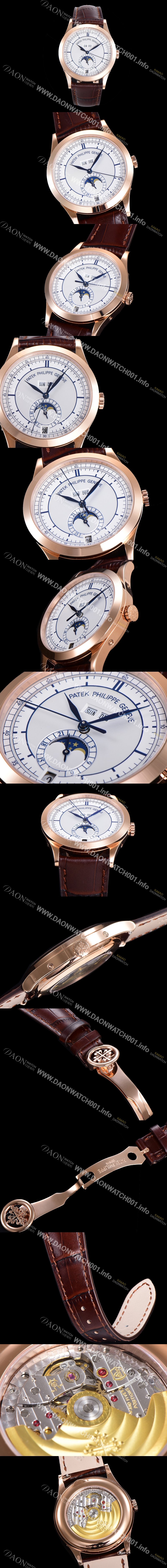 홍콩명품 [파텍필립] 남성용 컴플리케이션 5396R 에뉴얼 캘린더 39MM UP!! 데이-데이트 문페이즈 18K 로즈골드 케이스 화이트 다이얼 Cal.324 S C 오토매틱 무브먼트 PAT0114
