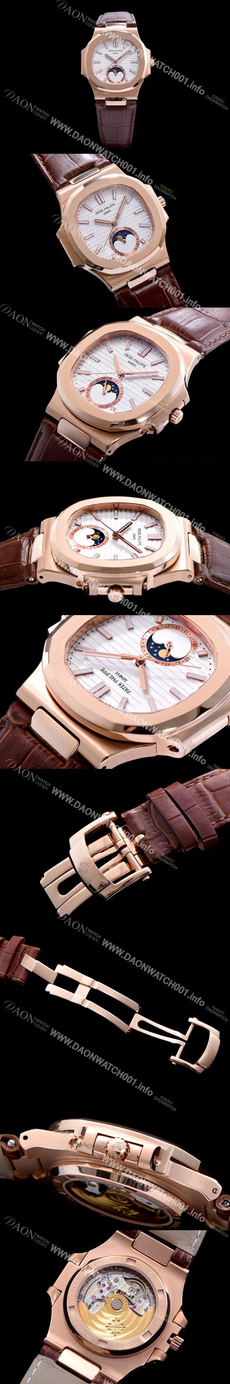 홍콩명품 [파텍필립] 남성용 노틸러스 5726A-001 로즈골드 화이트 다이얼 오토매틱 무브먼 PAT420