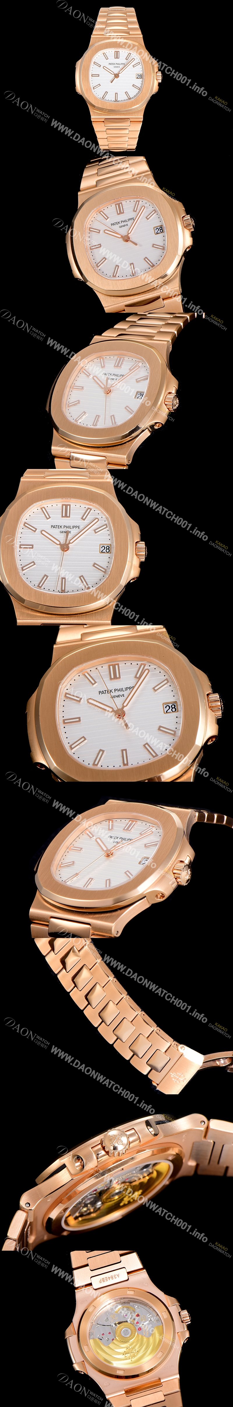 홍콩명품 [파텍필립] 남성용 노틸러스 5711J  암스테르담 빈티지 18k로즈골드 Cal.324 S C타입무브 오토매틱 40미리 화이트다이얼 PAT73824