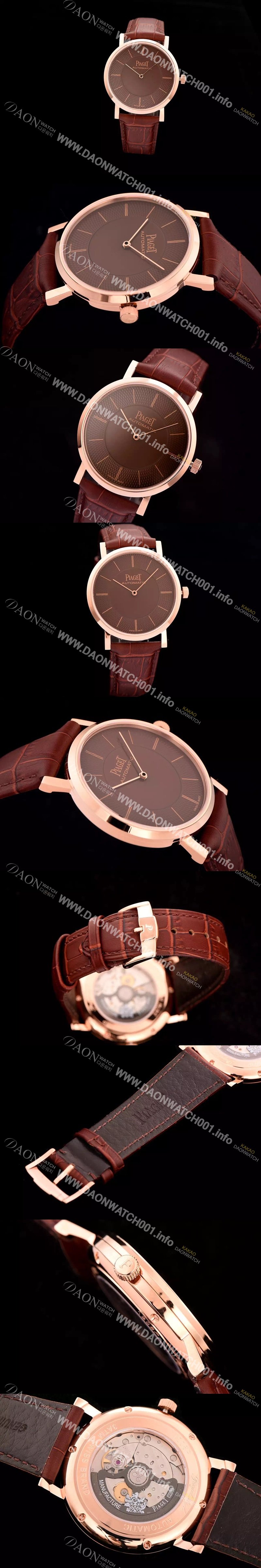 홍콩명품 [피아제] 남성용 피아제 G0A37127 알티플래노 울트라-씬 빈티지 모델 18k로즈골드 브라운 & 텍스쳐 다이얼 스위스 ETA 2824-A2오토매틱 무브먼트 PIA4201