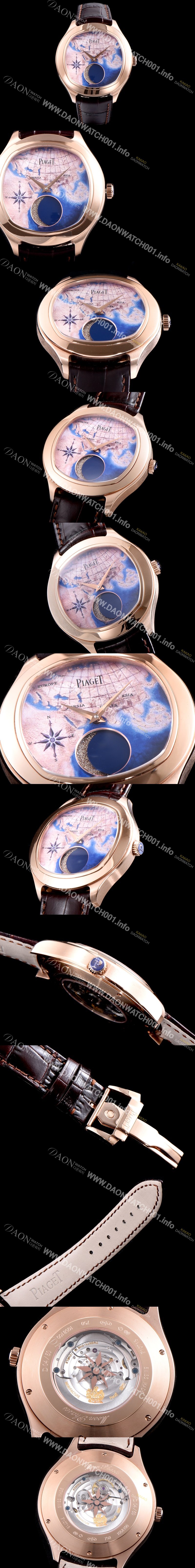 홍콩명품 [피아제] 남성용 블랙-타이 BLACK -TIE G0A40560 퀸터센셜리 엠퍼라도 XL 18K 로즈골드 문페이즈 픽첼 다이얼 오토매틱 무브먼트 PIA4251