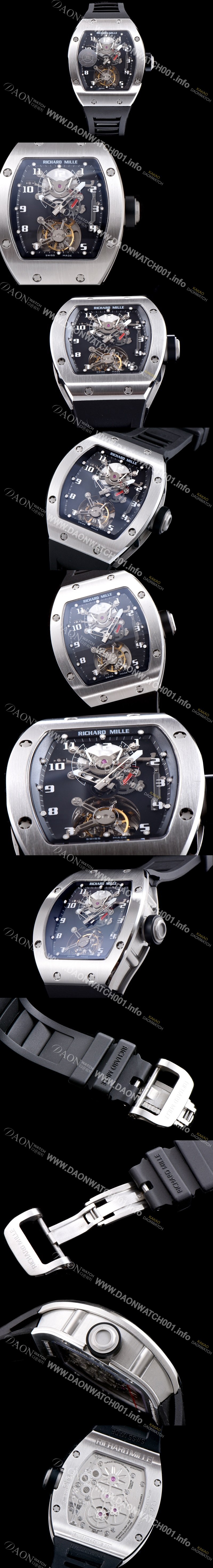 홍콩명품 [리차드밀레] 남성용 RM001 새틴 폴리쉬드 스켈레톤 다이얼 아시안 투어빌론 탑재 무브먼트 RIC0421