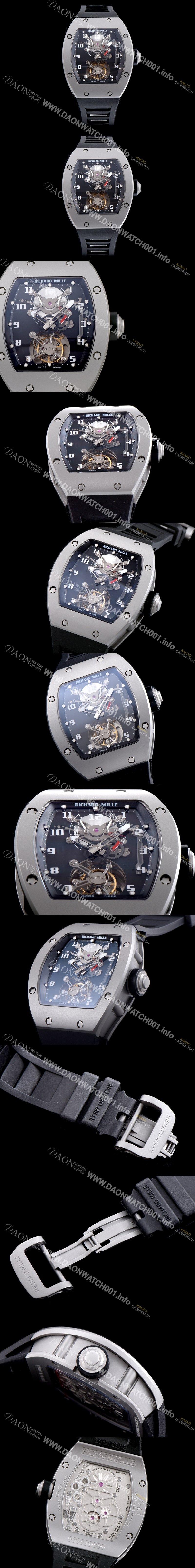 홍콩명품 [리차드밀레] 남성용 RM001 새틴 폴리쉬드 스켈레톤 다이얼 아시안 투어빌론 탑재 무브먼트 RIC0420