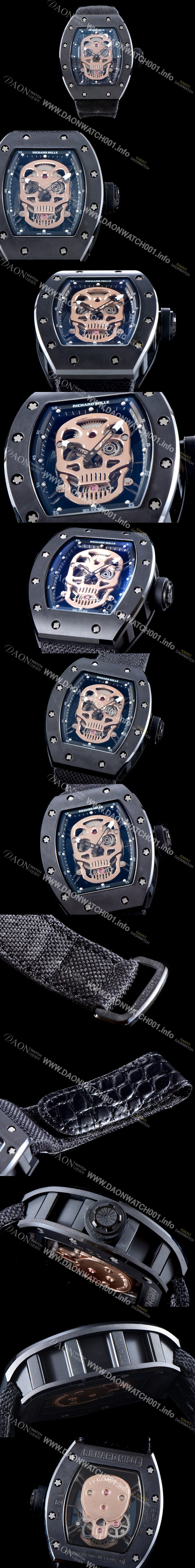 홍콩명품 [리차드밀레] 남성용 리차드밀레 RM52-01 뚜르비용 스컬 워치 스켈레톤&해골무늬 다이얼 오토매틱 무브먼트 RIC0405