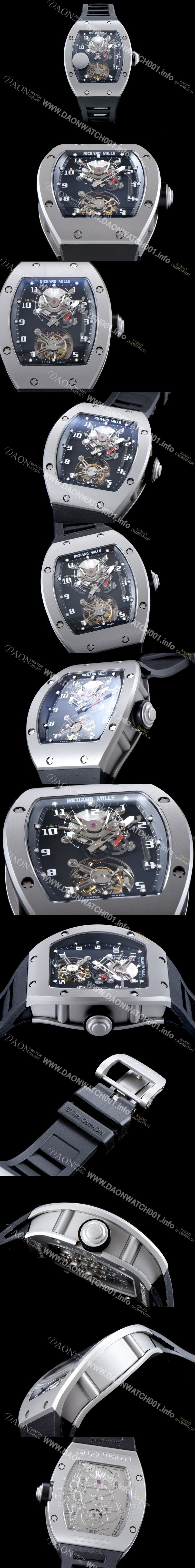 홍콩명품 [리차드밀레] 남성용 최초의 모델 RM001 투르비용 컬렉션UP!! 새틴 폴리쉬드 블랙&스켈레톤 다이얼 아시안 투어빌론 탑재 무브먼트 RIC0402