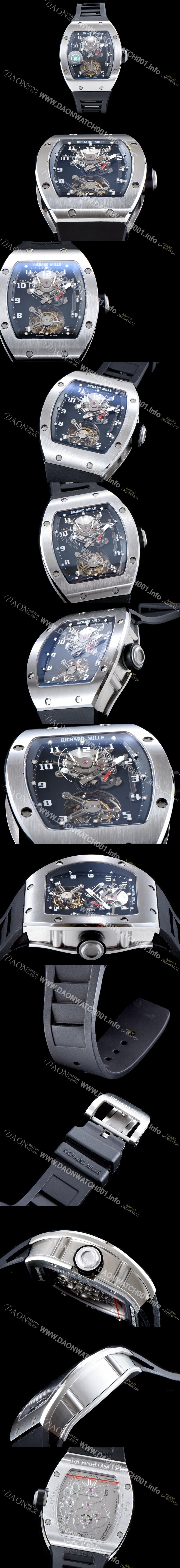 홍콩명품 [리차드밀레] 남성용 최초의 모델 RM001 투르비용 컬렉션UP!! 새틴 폴리쉬드 블랙&스켈레톤 다이얼 아시안 투어빌론 탑재 무브먼트 RIC0401