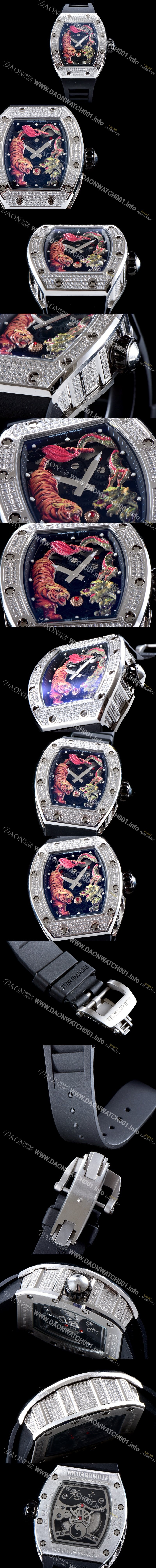 홍콩명품 [리차드밀레] 남성용 리차드밀 RM51-01 타이거&드래곤 미쉘 요 워치!! 수공 맞물림 형식의 쥬얼세팅 스켈레톤 다이얼 오토매틱 무브먼트 RIC0411