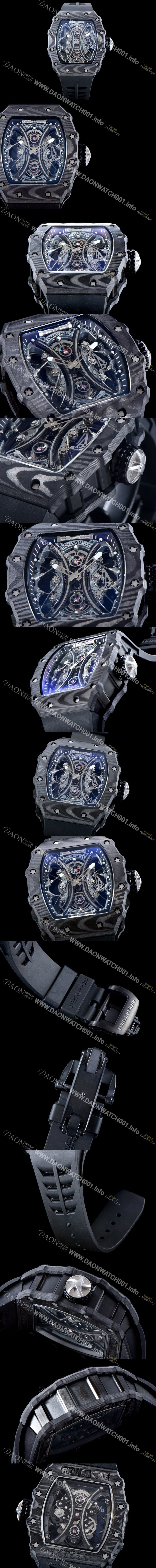 홍콩명품 [리차드밀레] 남성용 뚜르비용 RM53-01 파블로 맥도너우 블랙 카본 TPT 스켈레톤 다이얼 오토매틱 무브먼트 RIC0400