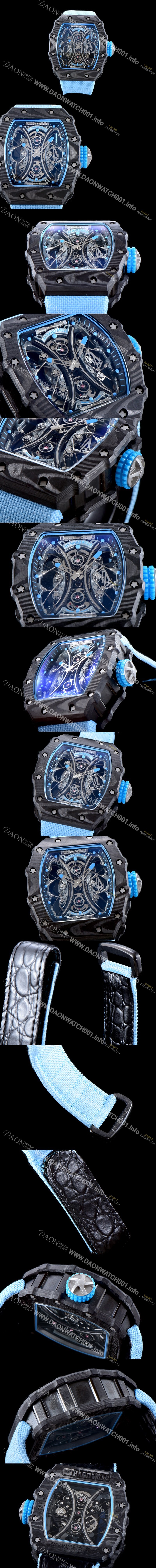 홍콩명품 [리차드밀레] 남성용 뚜르비용 RM53-01 파블로 맥도너우 블랙 카본 TPT 스켈레톤 다이얼 오토매틱 무브먼트 ric0276