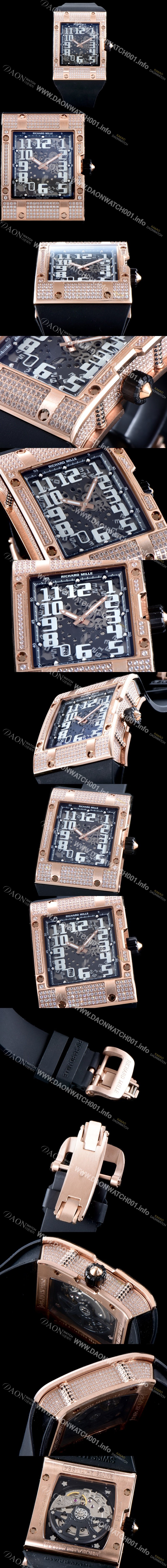 홍콩명품 [리차드밀레] 남성용 최신버전 리차드밀 RM016 다이아몬드 엑스트라 플랫!! 수공 맞물림 형식의 쥬얼세팅 스켈레톤 다이얼 오토매틱 무브먼트 RIC0200