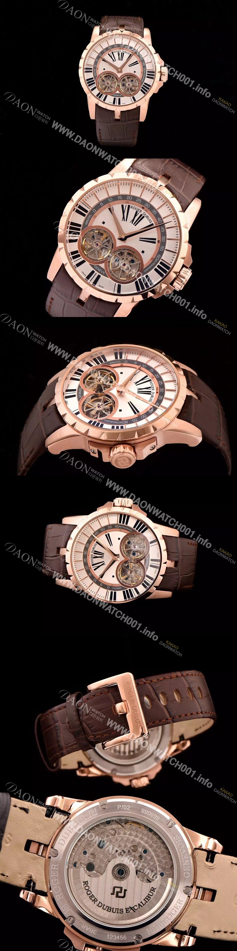 홍콩명품 [로저드뷔] 남성용 엑스칼리버 아시안 오토매틱 화이트 다이얼 47mm ROG4221