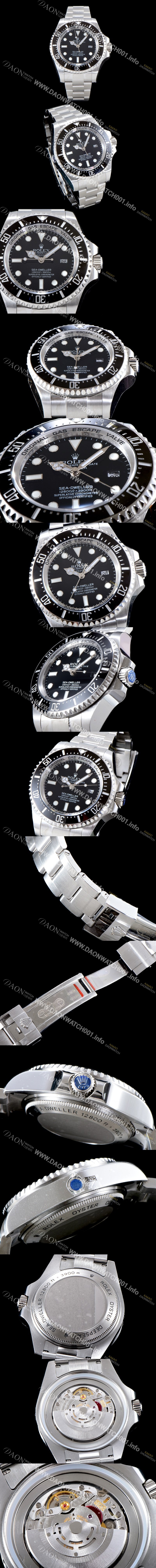 홍콩명품 [로렉스] 남성용 업그레이드! 딥씨 116660 씨드월러 블랙 다이얼 세라믹 베젤 오토매틱 3135무브먼트 ROL0123