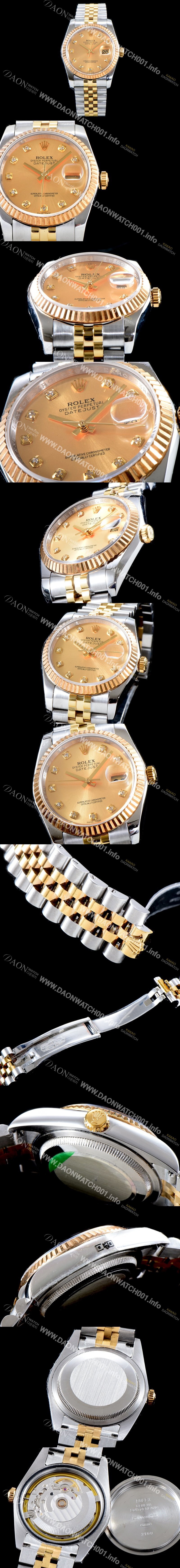 홍콩명품 [로렉스] 남성용 데이터 제스트 116233 골드 다이얼 2836-2 오토매틱 무브먼트 ROL0125