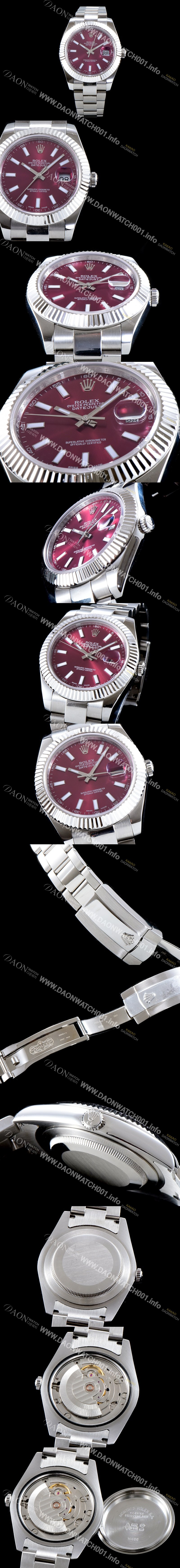 홍콩명품 [로렉스] 남성용 데이져스트 116334-72210 퍼플 다이얼 스위스 2836 오토매틱 무브먼트 ROL0110