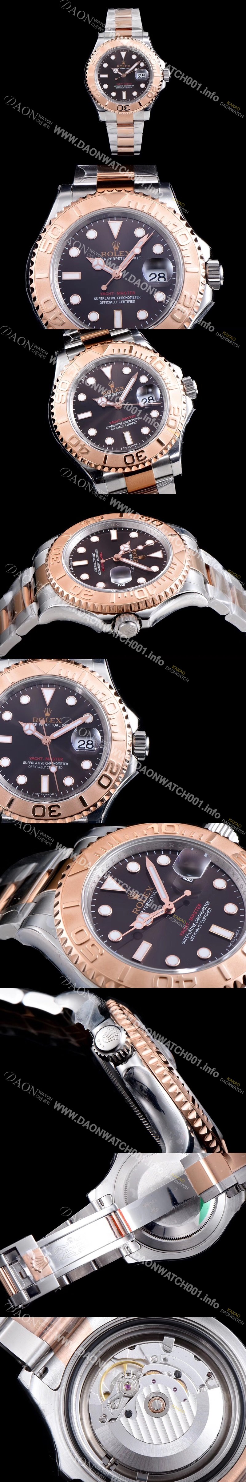 홍콩명품 [로렉스] 남성용 요트마스터 로즈골드116621 투톤콤비 팩토리 1:1 베스트 에디션 브라운 다이얼 ROL0300