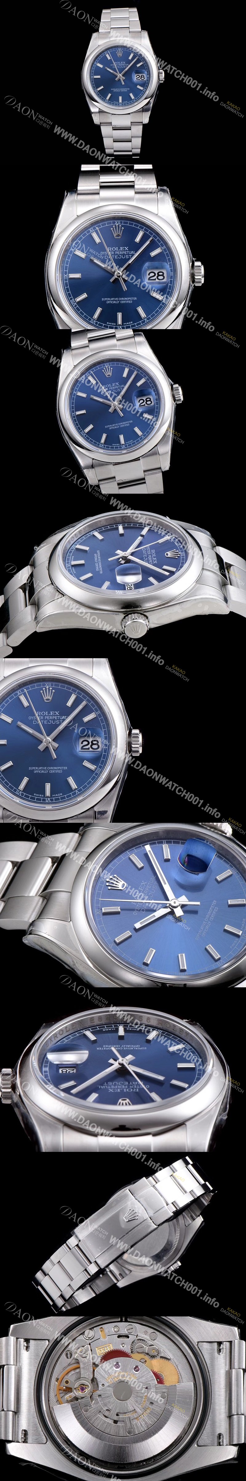 홍콩명품 [로렉스] 남성용 VIP 타입!!데이져스트116200-72600업그레이드 모델 블루다이얼 야광 스틱 인덱스 오토매틱 무브먼 ROL0342