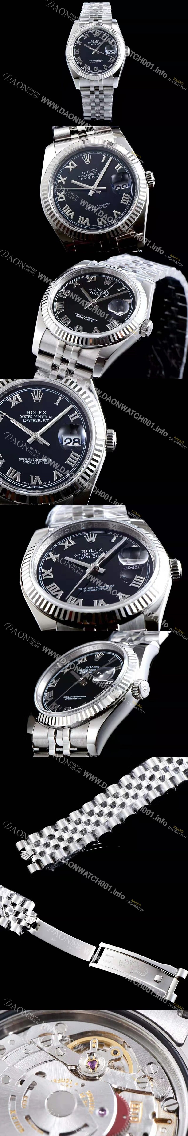 홍콩명품 [로렉스] 남성용 데이져스트 116234-0086 심플한 디자인 인기베스트 블랙 다이얼 로마 인덱스 스틸 브레이슬릿 ROL0305