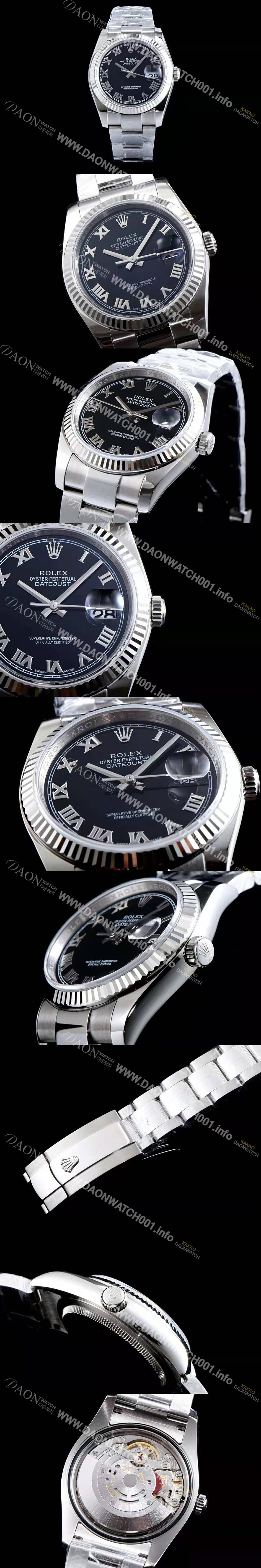 홍콩명품 [로렉스] 남성용 데이져스트 116234-0086 심플한 디자인 인기베스트 블랙 다이얼 로마 인덱스 스틸 브레이슬릿 ROL0334