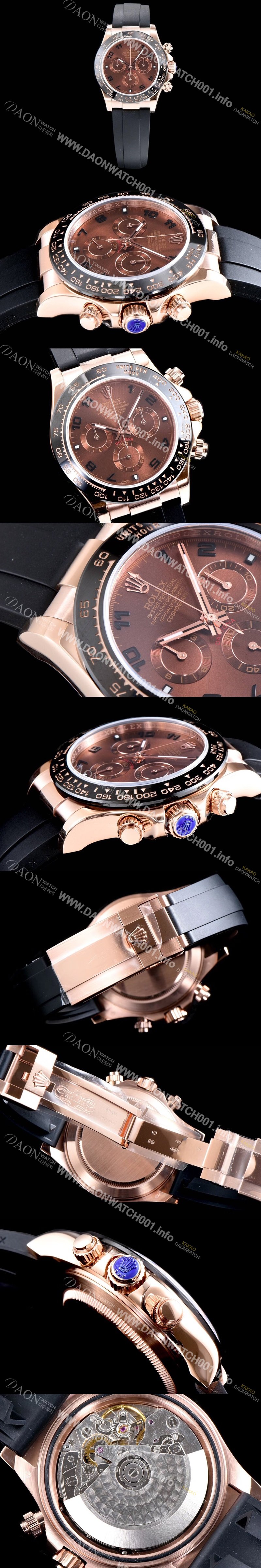 홍콩명품 [로렉스] 남성용 데이토나 M116515ln-0015 코스모그라프 최신버전 업그레이드형!! 크로노그래프 브라운 다이얼 야광 인덱스 오토매틱 무브먼트 ROL0330