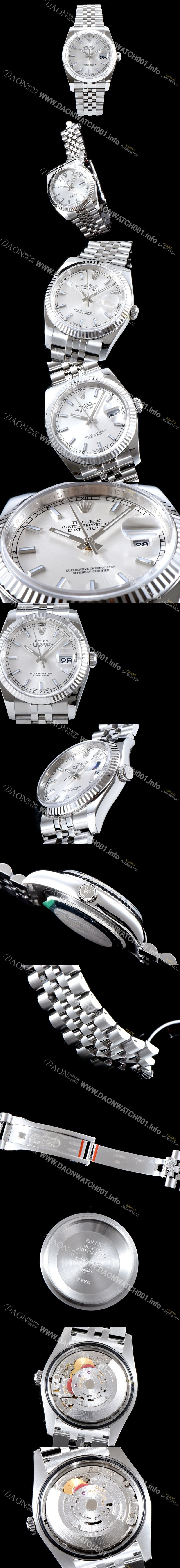 홍콩명품 [로렉스] 남성용 데이져스트 116234 AR 최신버전 1:1 VIP타입 업그레이드형 화이트 실버 다이얼 브레이슬릿 ROL0305