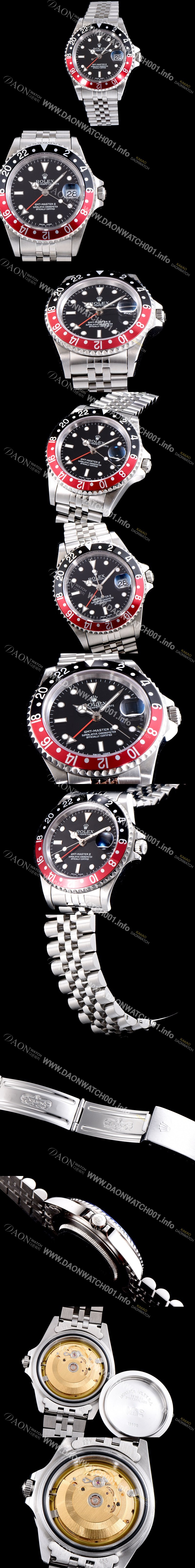 홍콩명품 [로렉스] 남성용 업그레이드 모델!!지엠티 마스터II 126710BLRO-0001 듀얼 타임 블랙/레드 투톤 24시간 회전 베젤 블랙 다이얼 5선 쥬빌리 브레이슬릿 오토매틱 무브먼트 ROL0311