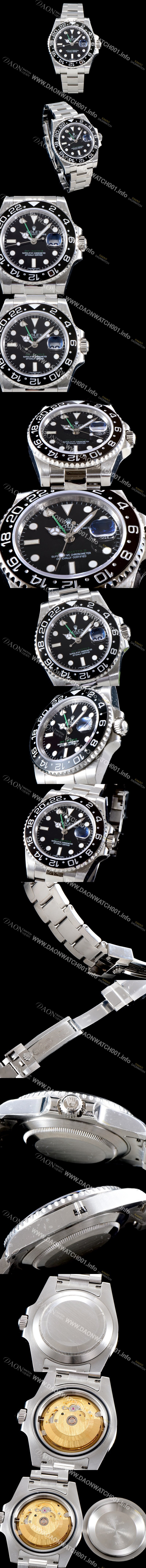 홍콩명품 [로렉스] 남성용 NEW 지엠티 마스터II 116710LN KS오이스터 링크 3열UP!! 듀얼 타임 24시간 회전식 블랙 세라믹 베젤 블랙 다이얼 브레이슬릿 오토매틱 무브먼트 ROL0014
