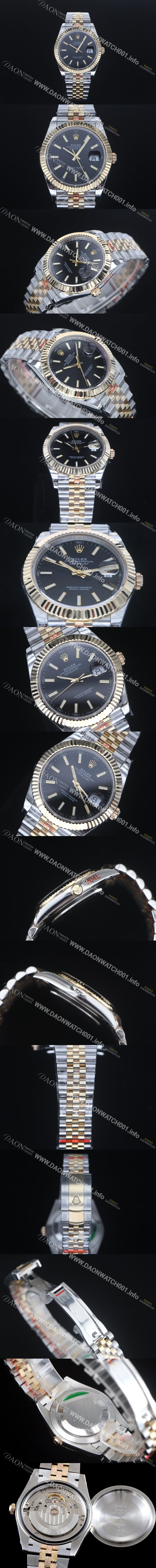 홍콩명품 [로렉스] 남성용 1:1 퀄리티 데이져스트 126333 최상위 고가형제품!! 41mm고급스러운 18K 옐로우골드 포금 블랙 다이얼 오토매틱 무브먼트 ROL12305