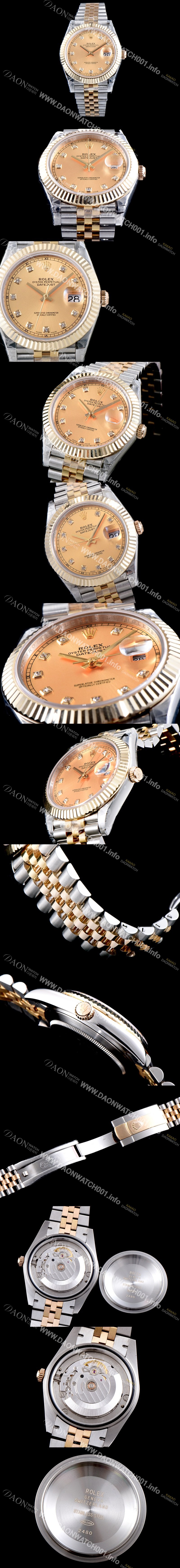 홍콩명품 [로렉스] 남성용 1:1 퀄리티 데이져스트 126333 최상위 고가형제품!! 41mm고급스러운 18K 옐로우골드 포금 샴페인 컬러 다이얼 오토매틱 무브먼트 ROL12304