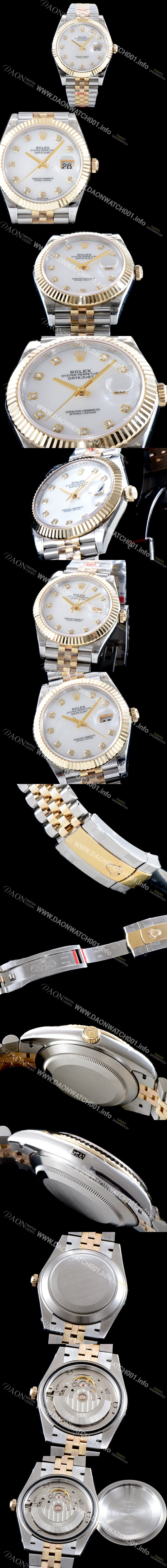 홍콩명품 [로렉스] 남성용 1:1 퀄리티 데이져스트 116233-G-63203 최상위 고가형제품!! 41mm고급스러운 18K 옐로우골드 포금 진주자개 다이얼 오토매틱 무브먼트 ROL12302