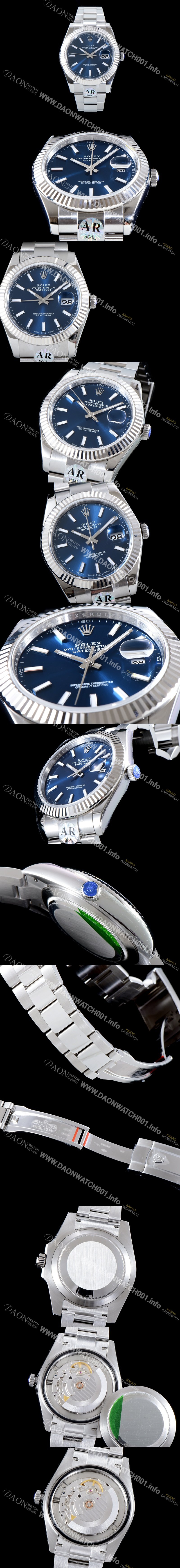 홍콩명품 [로렉스] 남성용 GM 904L스틸 업!! 데이져스트 126334 네이비 썬더스트 다이얼 브레이슬릿 오토매틱 무브먼 ROL0014