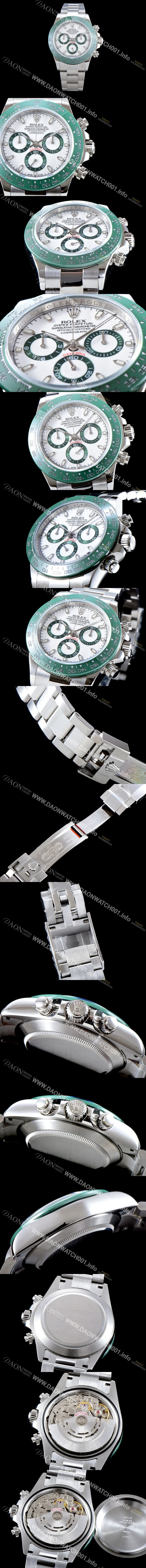 홍콩명품 [로렉스] 남성용 코스모그래프 데이토나 116500LN-78590 그린 세라믹 에디션!! SY 화이트 다이얼 ETA 7750B-2 크로노그래프 오토매틱 무브먼트 ROL0005