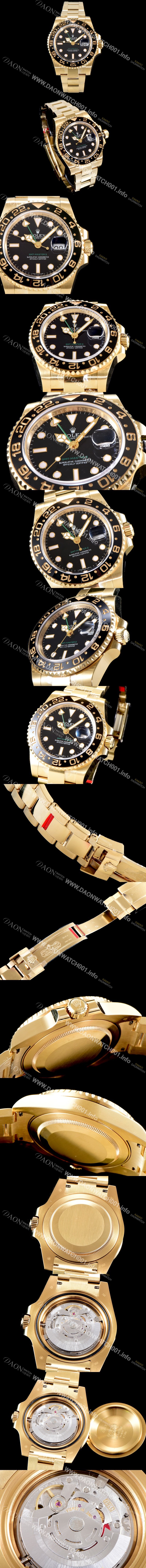 홍콩명품 [로렉스] 남성용 지엠티 마스터II 116718-LN-78208 BEST 모델 신형버젼 고급스러운 18K 옐로우골드 케이스 세라믹 베젤 블랙 다이얼 오이스터 브레이슬릿 오토매틱 무브먼트 ROL0502