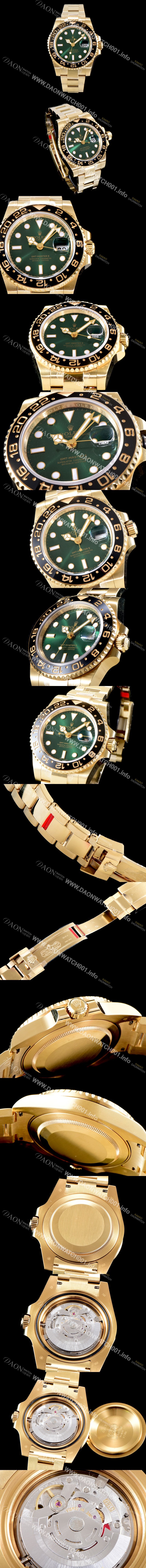 홍콩명품 [로렉스] 남성용 지엠티 마스터II 116718-LN-78208 BEST 모델 신형버젼 고급스러운 18K 옐로우골드 케이스 세라믹 베젤 썬더스트 그린 다이얼 오이스터 브레이슬릿 오토매틱 무브먼트 ROL0501