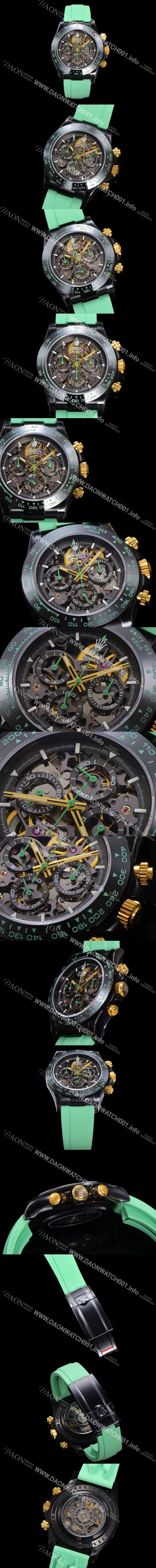 홍콩명품 [로렉스]남성용 데이토나 세라믹 베젤 40mm 크로노그래프 오토매틱 Cal.4130 무브먼트 스켈레톤 다이얼 rol5376