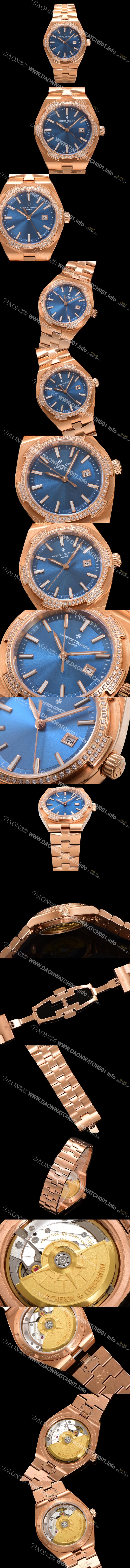 홍콩명품 [바쉐런 콘스탄틴] 여성용 오버시즈 4605V200R-B978 18K 로즈골드 오토매틱 무브먼트 35mm 블루 다이얼 vac1143