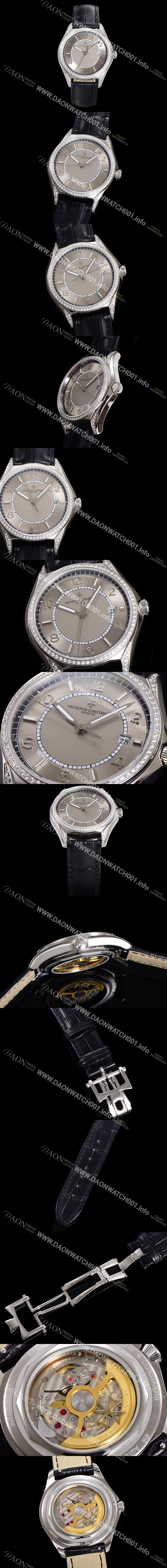 홍콩명품 [바쉐론 콘스탄틴] 남성용 피프티식스 Ref.4600E 오토매틱 1326 타입 40mm 보석/큐빅 가죽줄 그레이 다이얼 vac1147